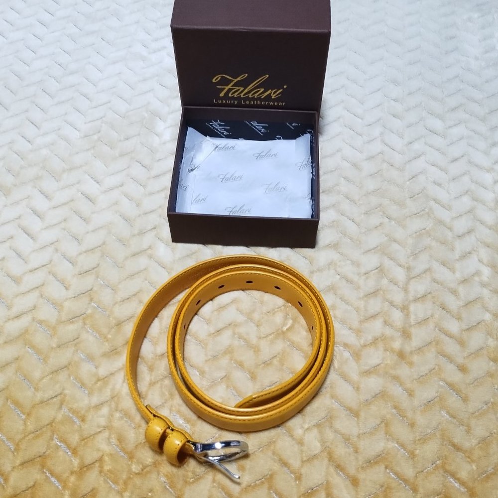 Women's Mustard Yellow belt by Falari Luxury Leatherwear L 38/40 NIB.